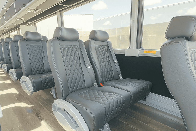 interior of Tampa Coach Bus Service charter bus