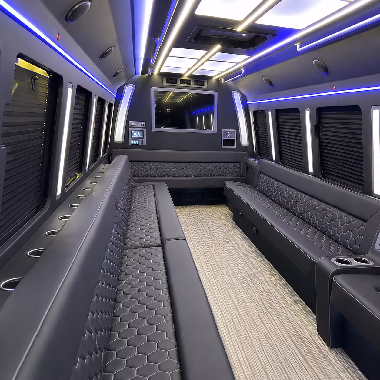 tampa 40 passenger party bus inside