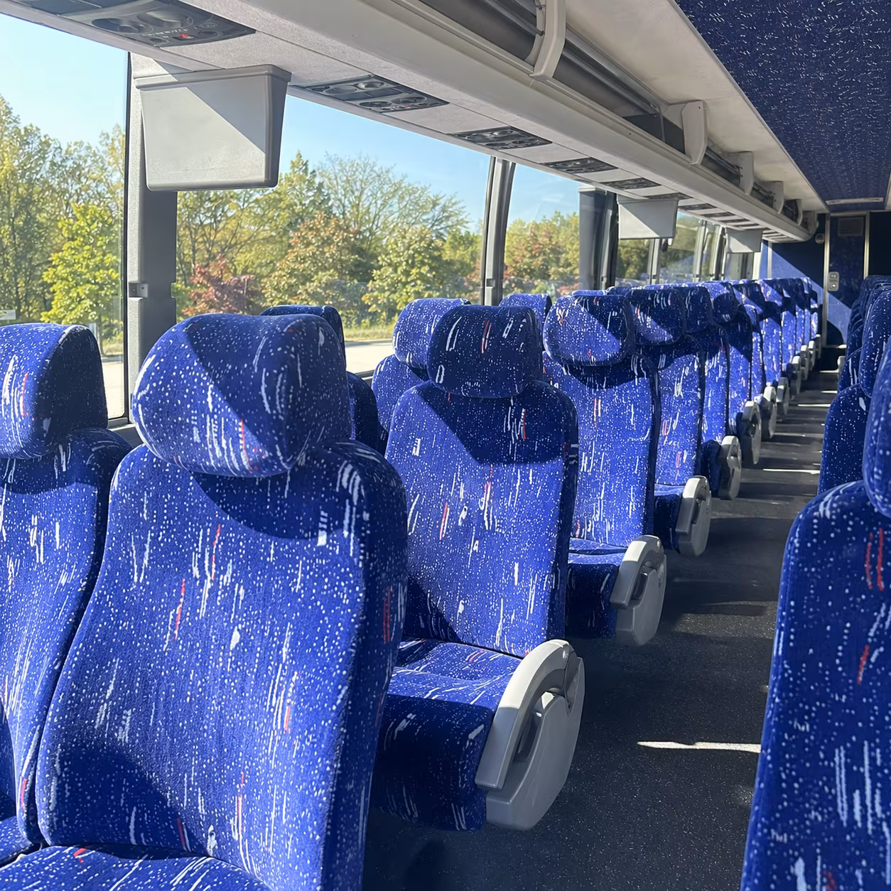 tampa 56 passenger charter bus inside